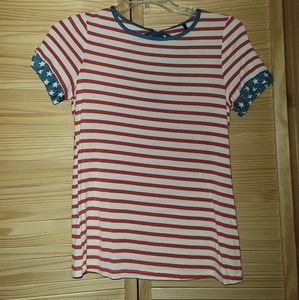 YOYO 5 American flag 4th of july striped shirt with stars size Small LIKE NEW